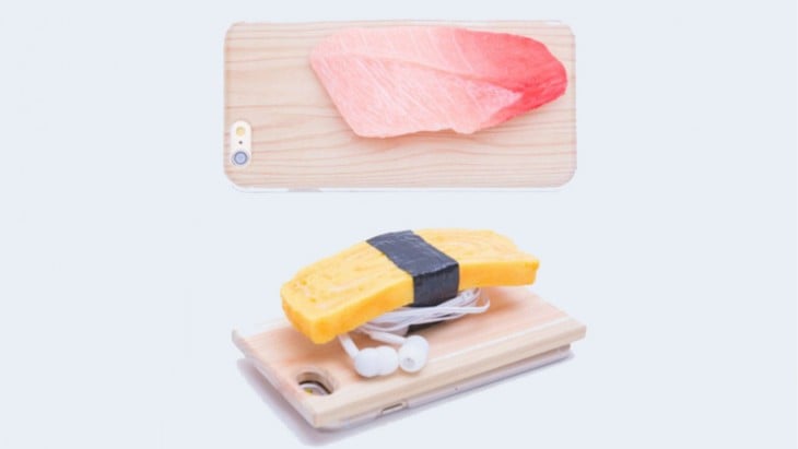 Funda para iphone con tabla de picar con suchi encima 