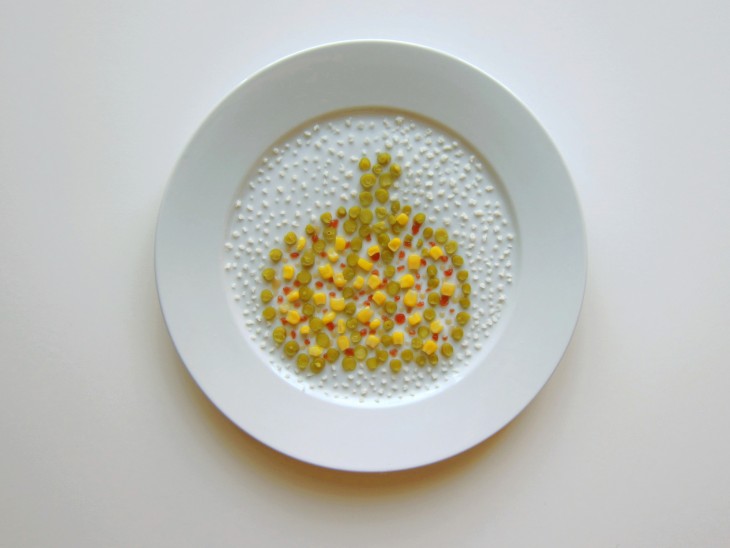 Hannah Rothstein' plato con comida al estilo Georges Seurat