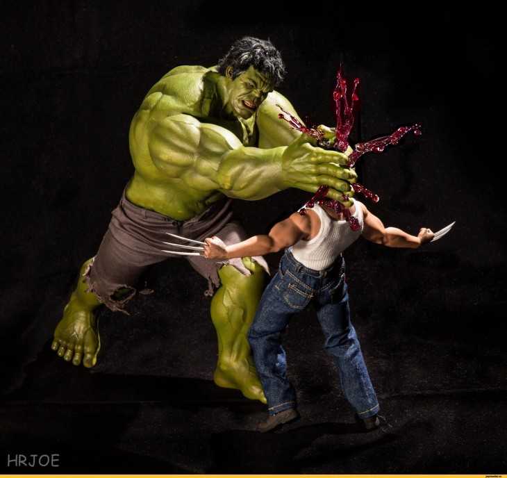 Hulk y wolverine en versión irónica de Edy Hardjo.