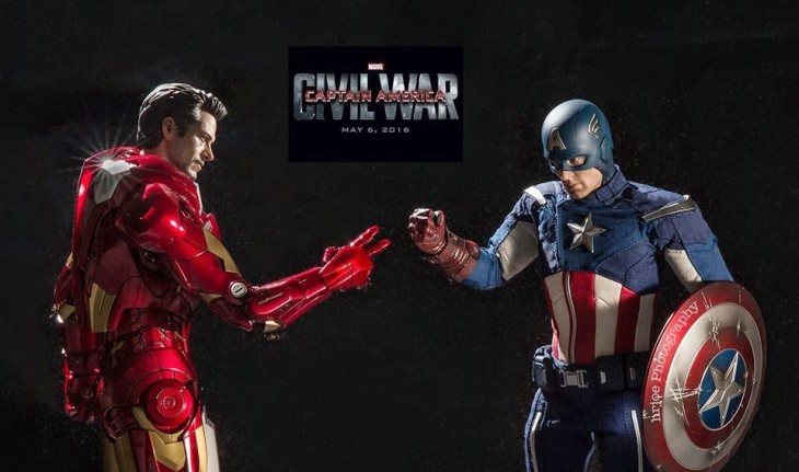 capitan america e ironman, civil war