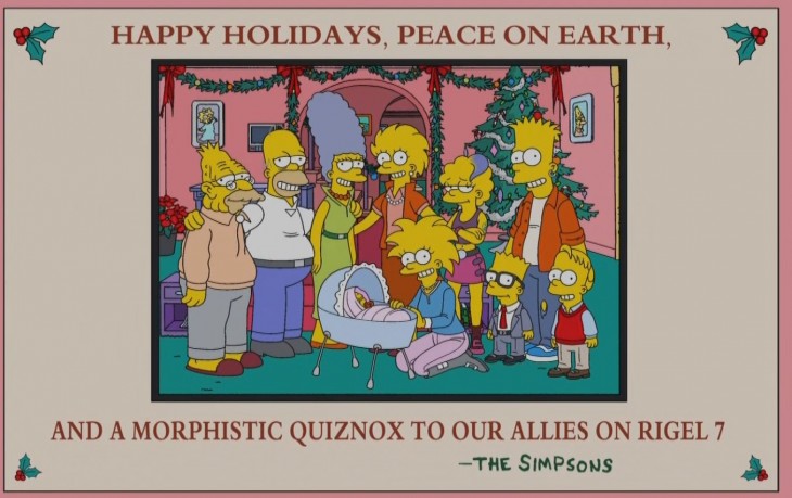 Los simpson en el futuro con nietos, saludo navideño