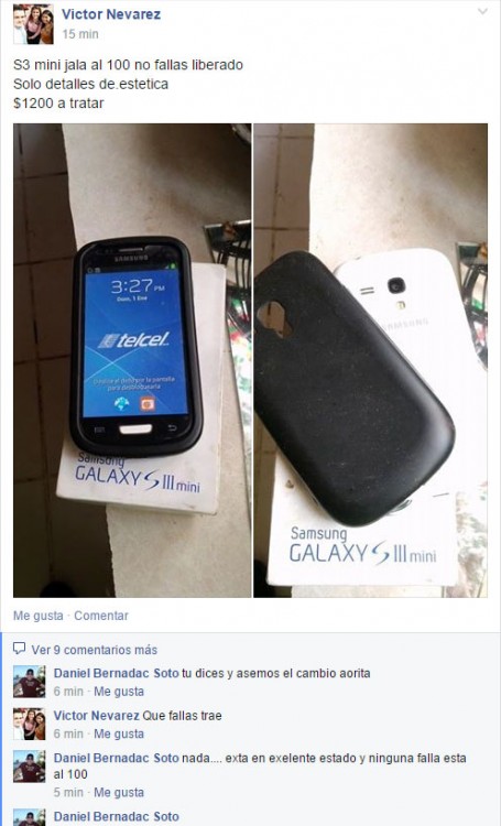 Captura de pantalla de personas que venden cosas a través de Facebook 
