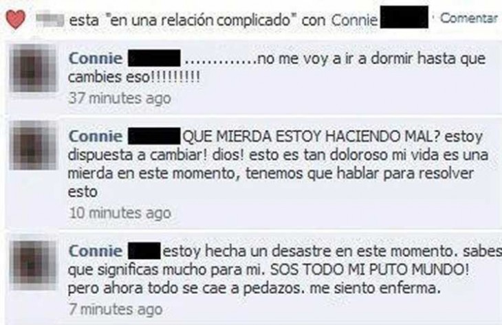 Captura de pantalla de una persona que esta muy dolida por una publicación en Facebook 