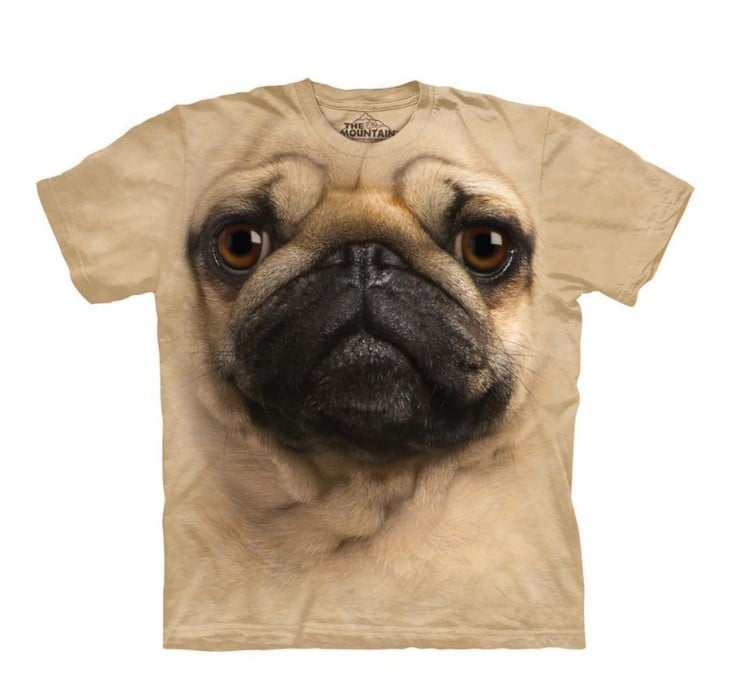 Playera con cara de un perro Pug 