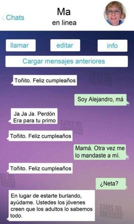 Mensaje de una mamá para toñito 