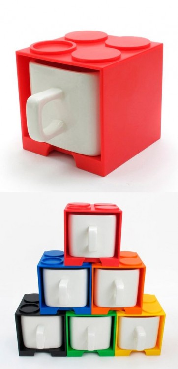 Tazas con diseño de cubos Lego 