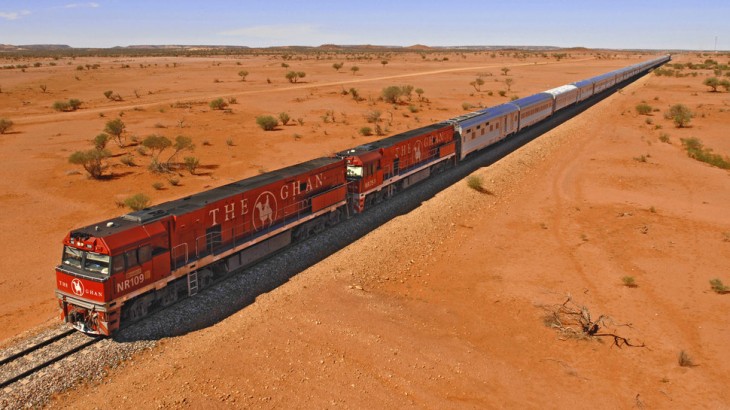 El tren Ghan en su ruta 