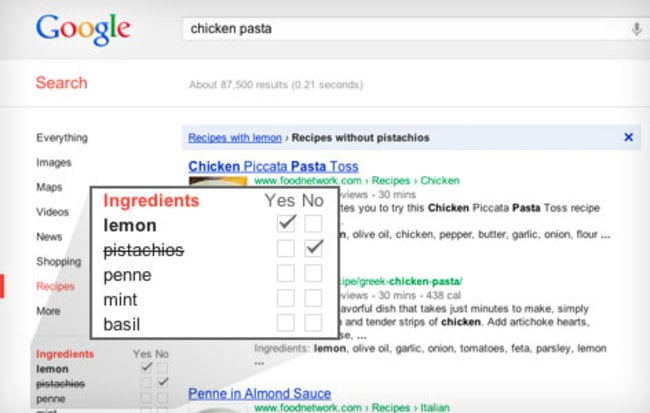 Captura de pantalla acerca de como seleccionar algunas características en la búsqueda de google