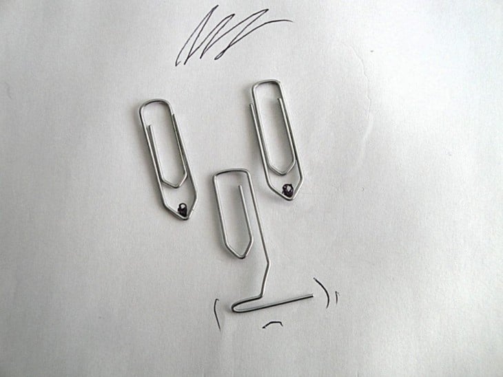 dibujo con paper clips de artista victor nunes