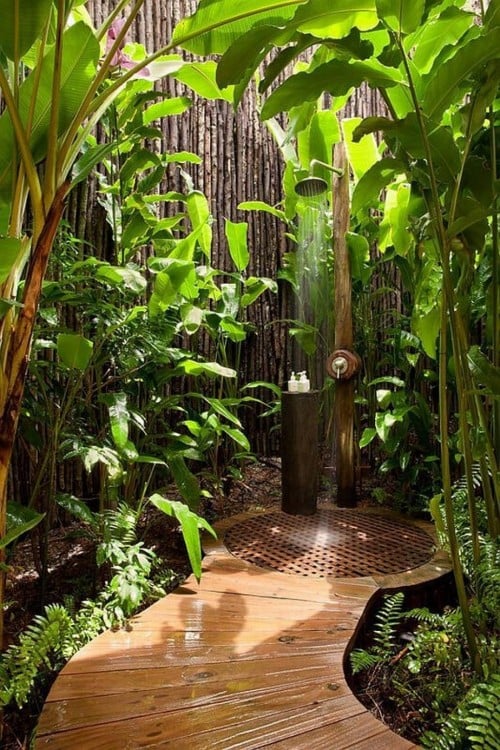 ducha en medio de la selva