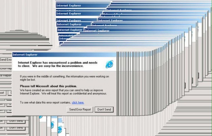 miles de ventanas de error en Internet Explorer 