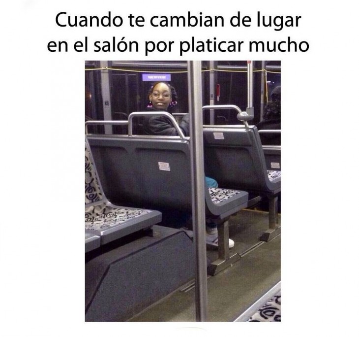 Meme de cuando te cambian de lugar 