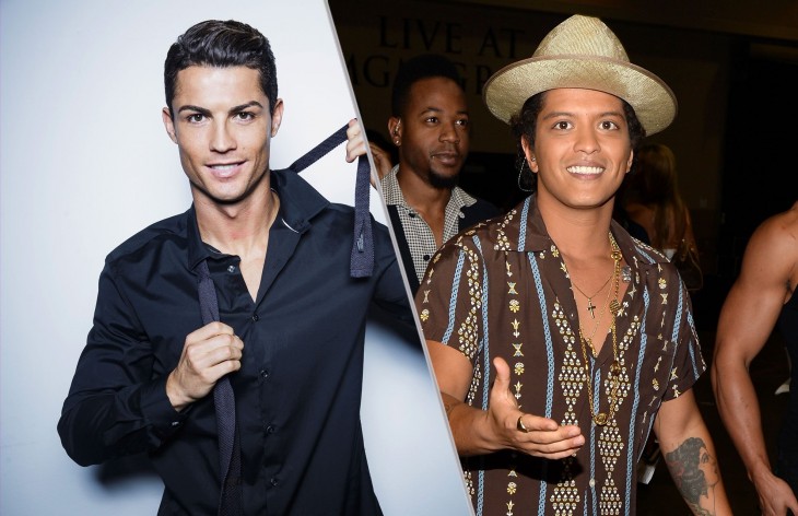 Cristiano Ronaldo y Bruno Mars 