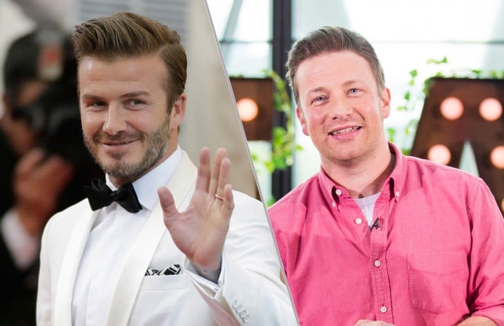 David Beckham y Jamie Oliver