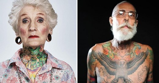 personas tercera edad contestan pregunta de como se veran tatuados