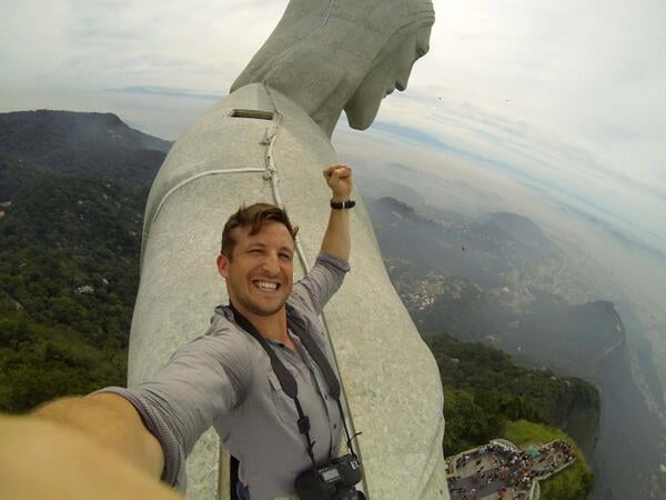 Selfie en el cristo redentor de Thompson