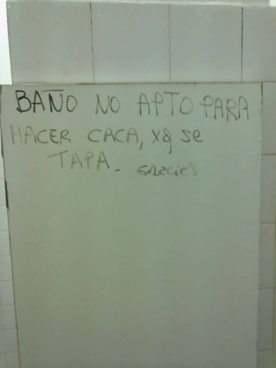 sobre aviso no hay engaño, no funciona el baño