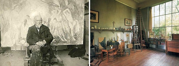 Paul Cezanne en su estudio 