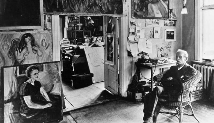 Edvard Munch en su estudio 