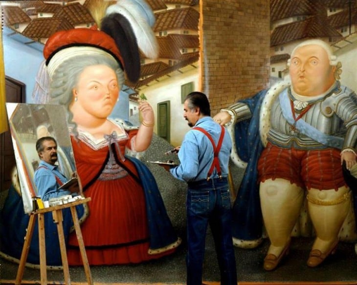 Fernando Botero pintando 
