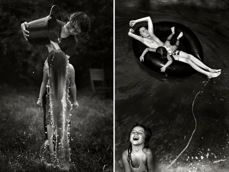 Niñas jugando con agua 