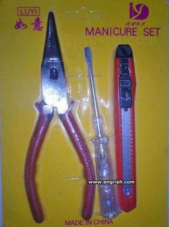 Herramientas como set de manicure 