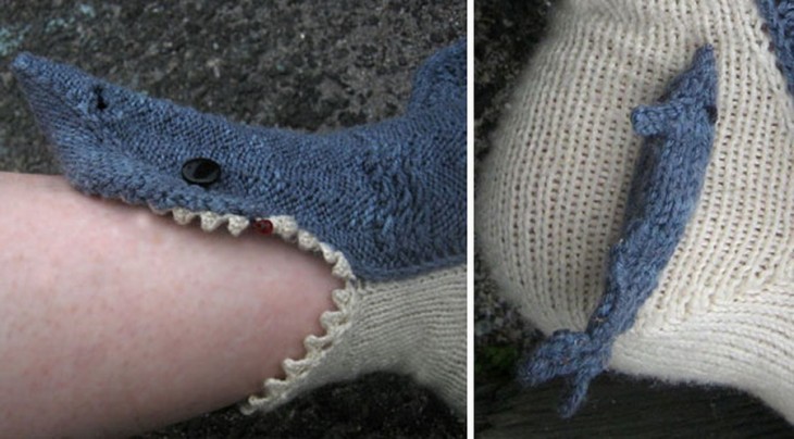 Calcetines con diseño de un tiburón 