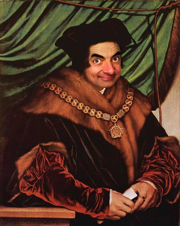 Retrato de Sir Tomas More con cara de Mr. Bean 