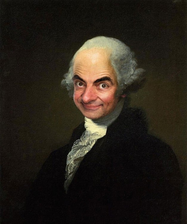 Obra de George Washington con la cara de Mr. Bean 