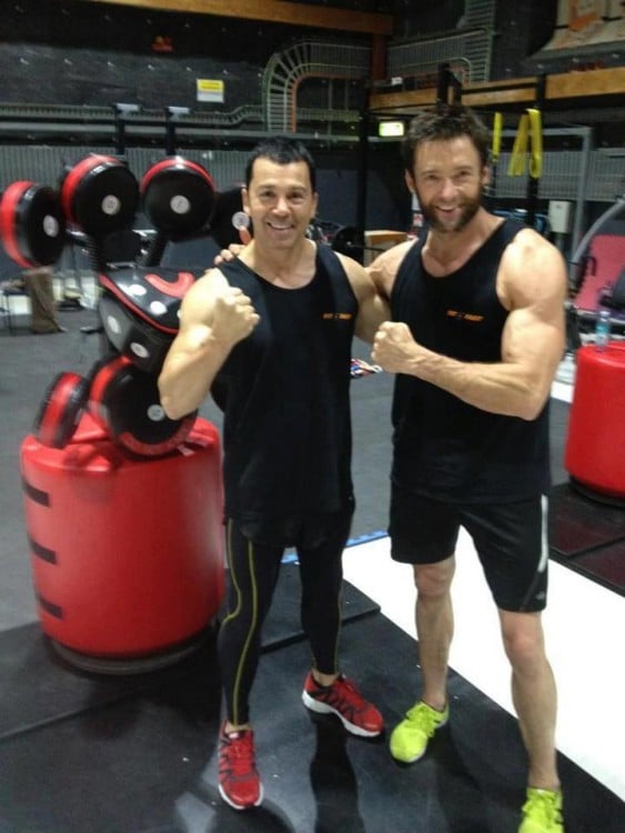 Hugh Jackman con su entrenador personal 