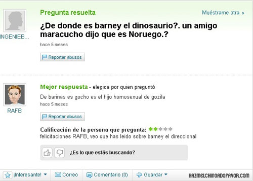 absurdas preguntas en yahoo respuestas