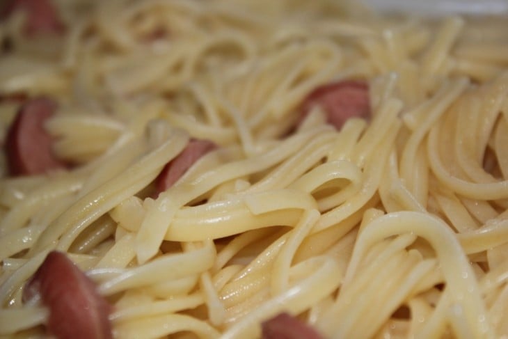 spaguetti con salchichas