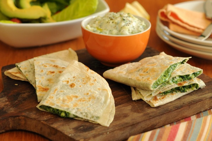 quesadillas con espinacas