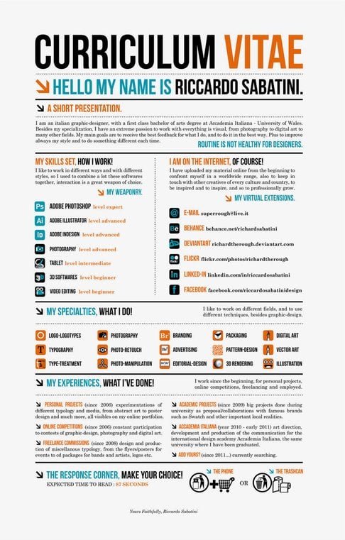 25 Curriculum Vitae super creativos para trabajos