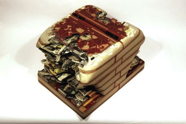 libro hecho arte con forma a lasagna