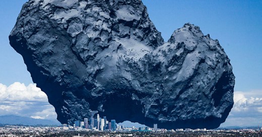 El tañano monumental de este meteorito comparado con una ciudad