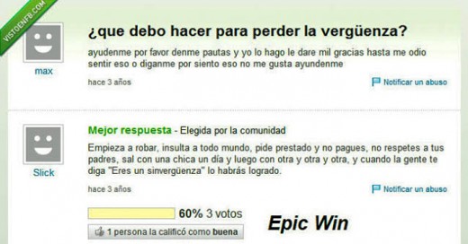 Yahoo respuestas aloja las mas descabelladas y locas respuestas ejemplos aquí en este post