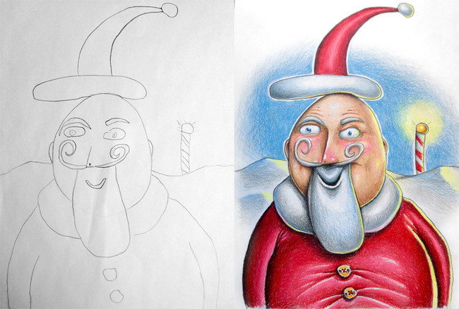 dibujo de papa noel