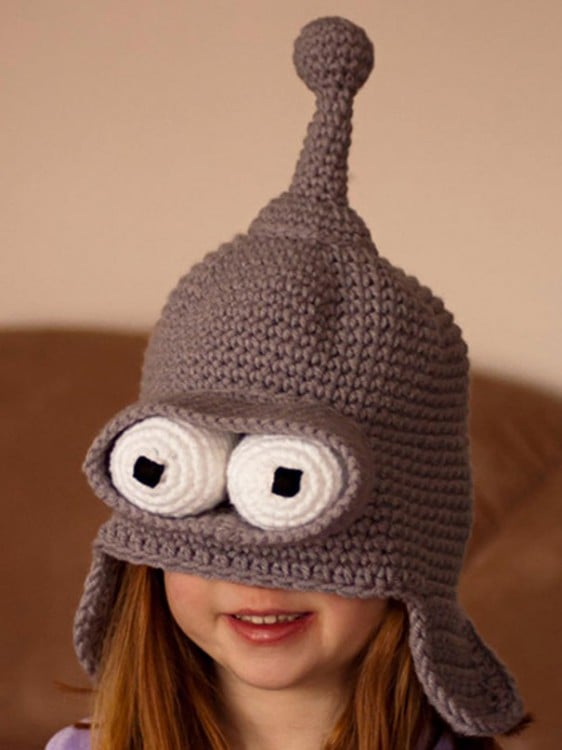 Gorro para invierno con la forma de Bender personaje de futurama 