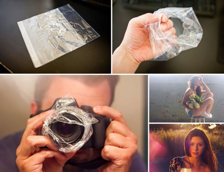 Proceso para colocar una bolsa de sandwich en tu lente y crear un efecto hazy