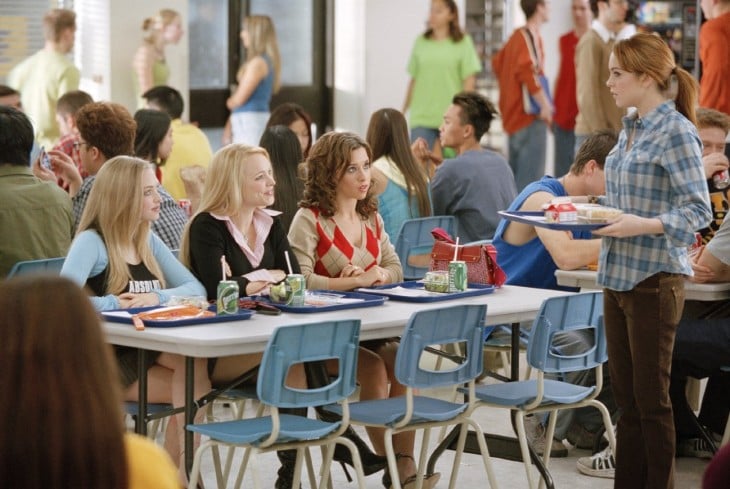 Escena de la película de chicas pesadas donde están en la cafetería a la hora del desayuno