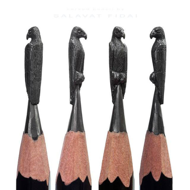 Punta de un lápiz con la forma de un águila 