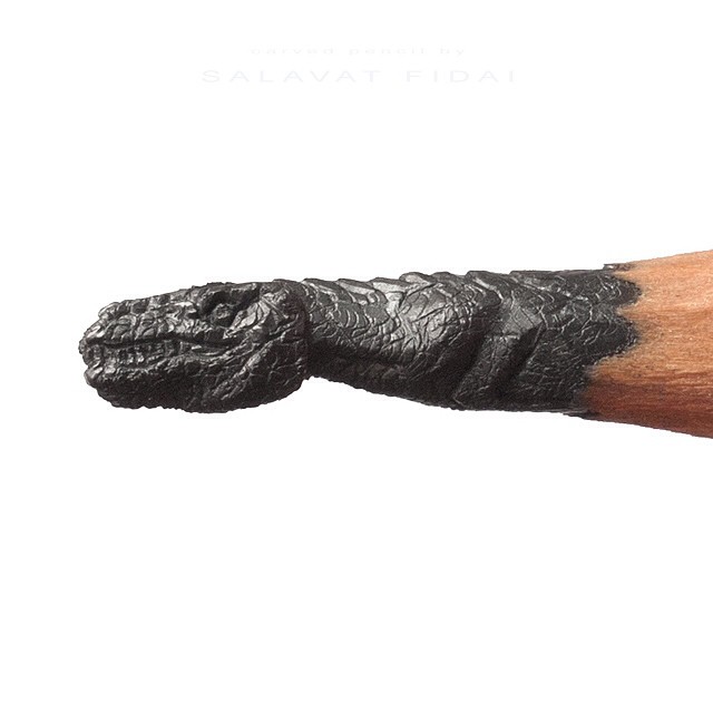 Punta de un lápiz con la forma de un tiranosaurio Rex 