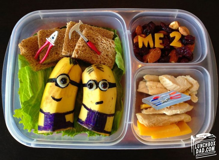 Desayuno creativo con formas de la película de los minions 