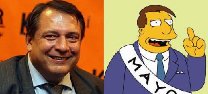 Persona real parecida al alcalde Quimby de los simpsons