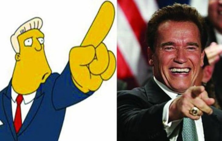 Personajes de los simpsons Rainier Wolfcastle parecido a Arnold Schwarzenegger