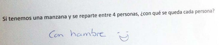 Respuesta graciosa a una pregunta en un examen de matemáticas 