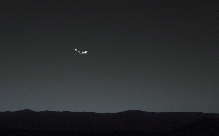 Vista de la tierra desde el planeta Marte 