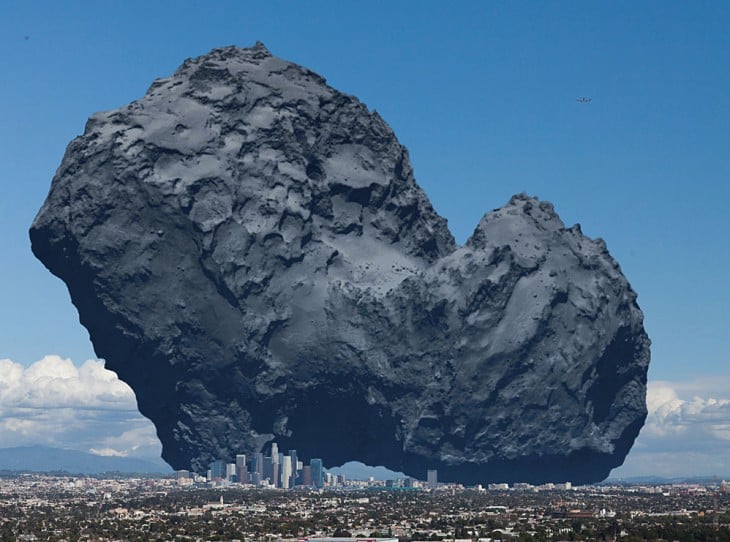 ejemplo de un meteoro sobre la ciudad de los Ángeles en Estado Unidos 