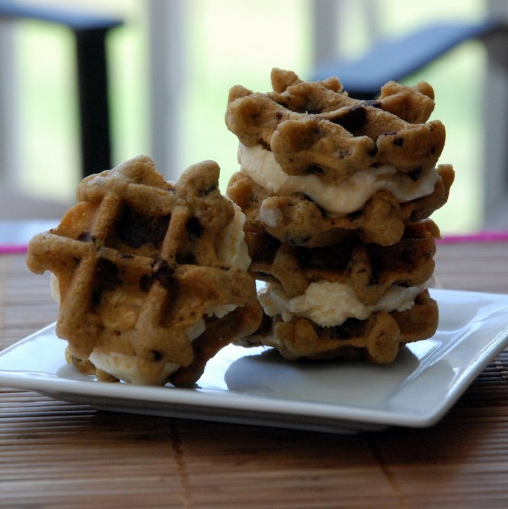 Galletas de helado estilo waffle 